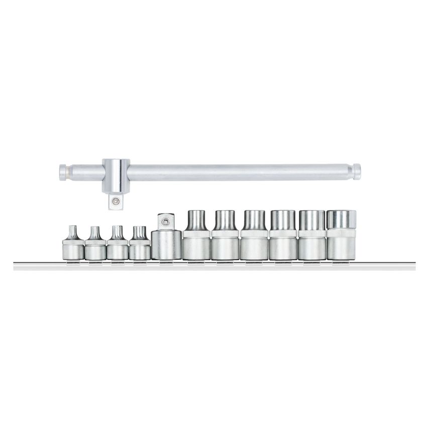 Socket set 3/8 TX +rail+handle 12pcs