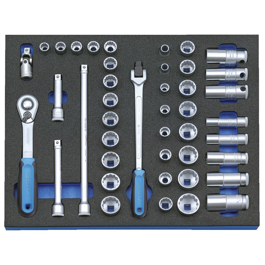 Socket set 3/8" in CT module 43 pcs