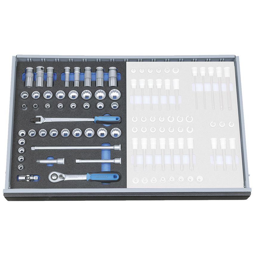 Socket set 3/8" in CT module 43 pcs