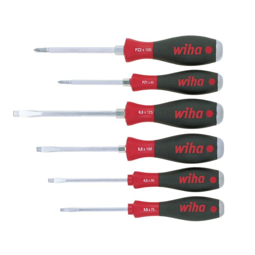 SoftFinish Sl/Pz Hex Blade Screwdriver Set, 6 Piece