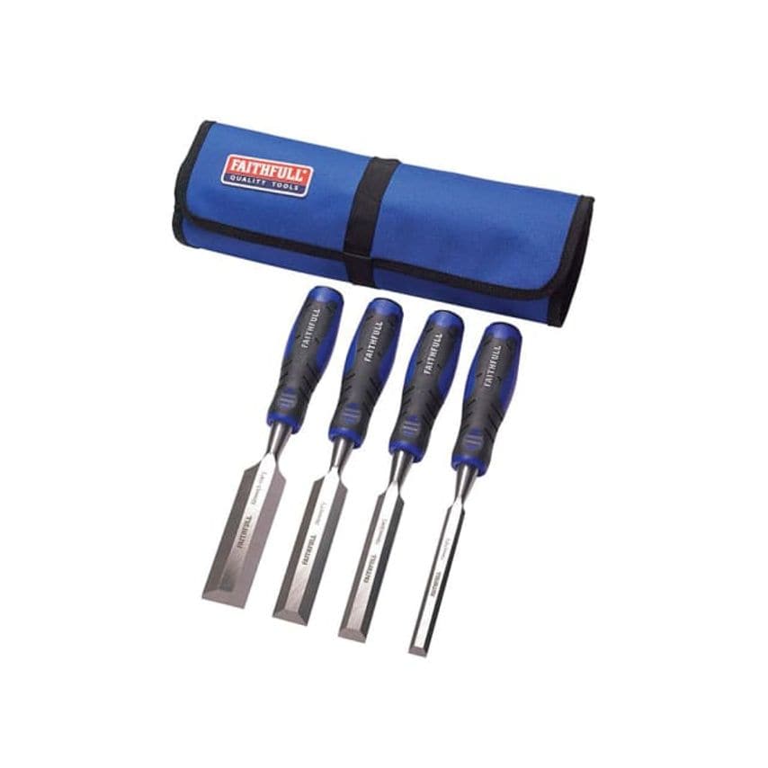 Soft Grip Chisel Set + Chisel Roll, 4 Piece FAIWCSGS4CR