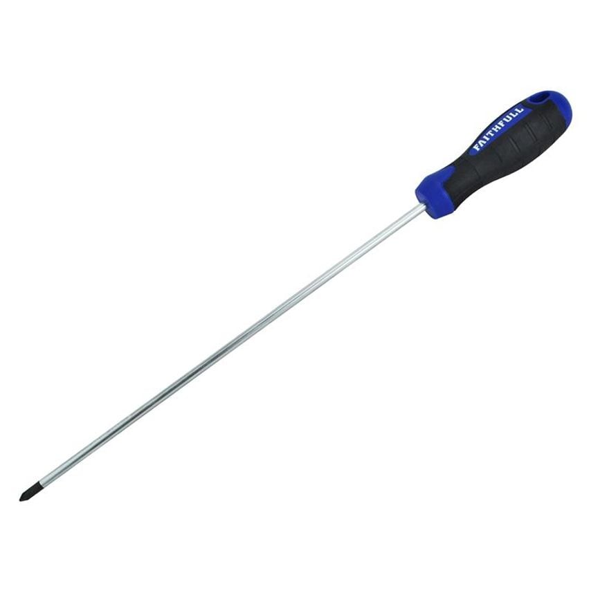 Soft Grip Screwdriver Pozidriv Tip PZ2 x 250mm Long Reach FAISDPZ2L