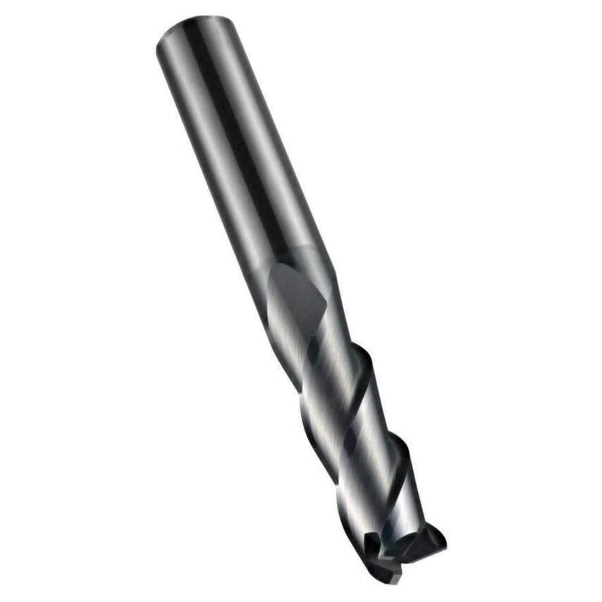 Solid Carbide Alcrn 5 Flute Unequal Helix Long Series Weldon Shank End Mill With Chip Dividers 6.0 Mm