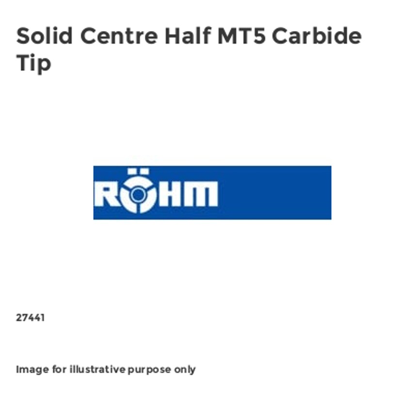 Solid Centre Half MT5 Carbide Tip