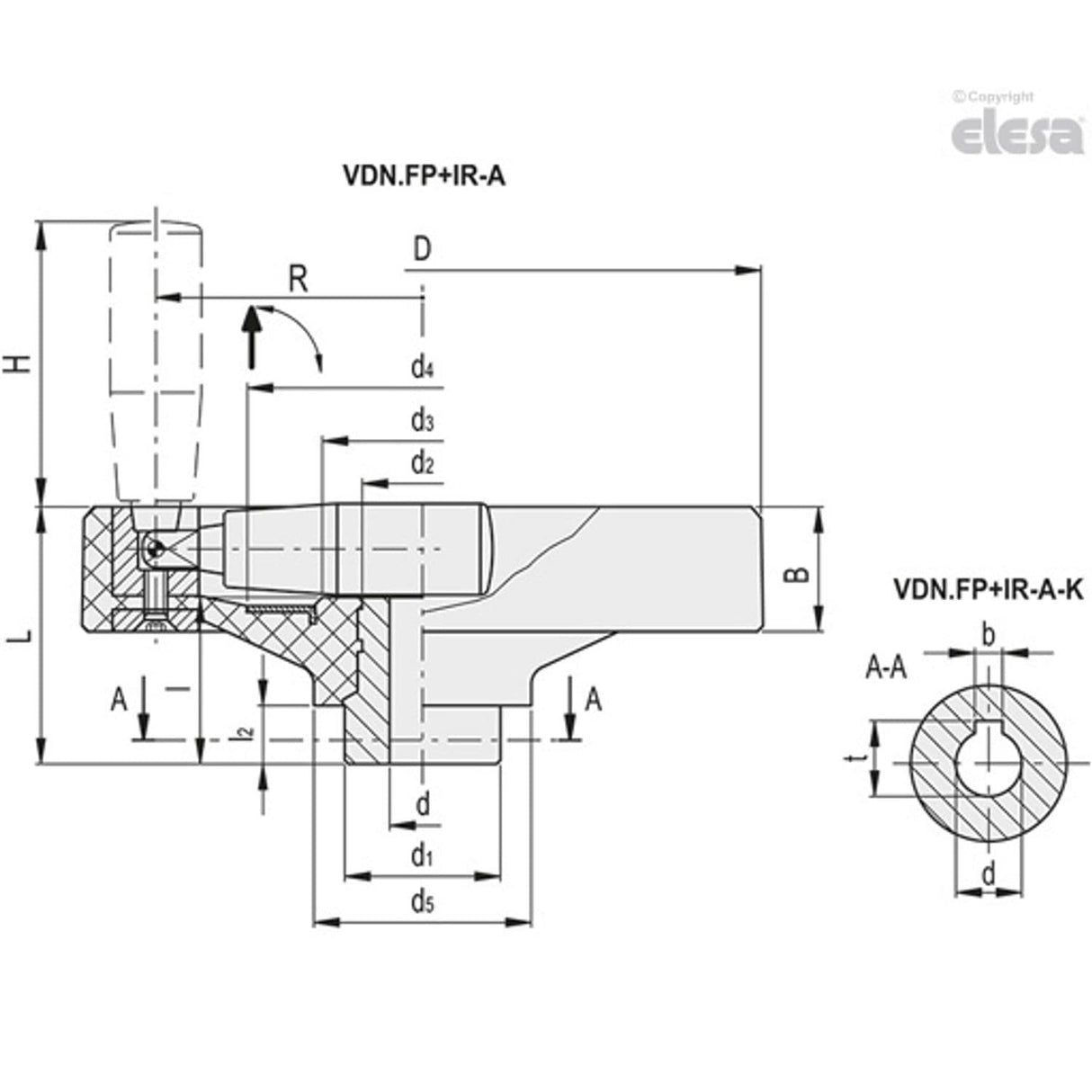 Solid handwheel-VDN.200 FP+IR-A20
