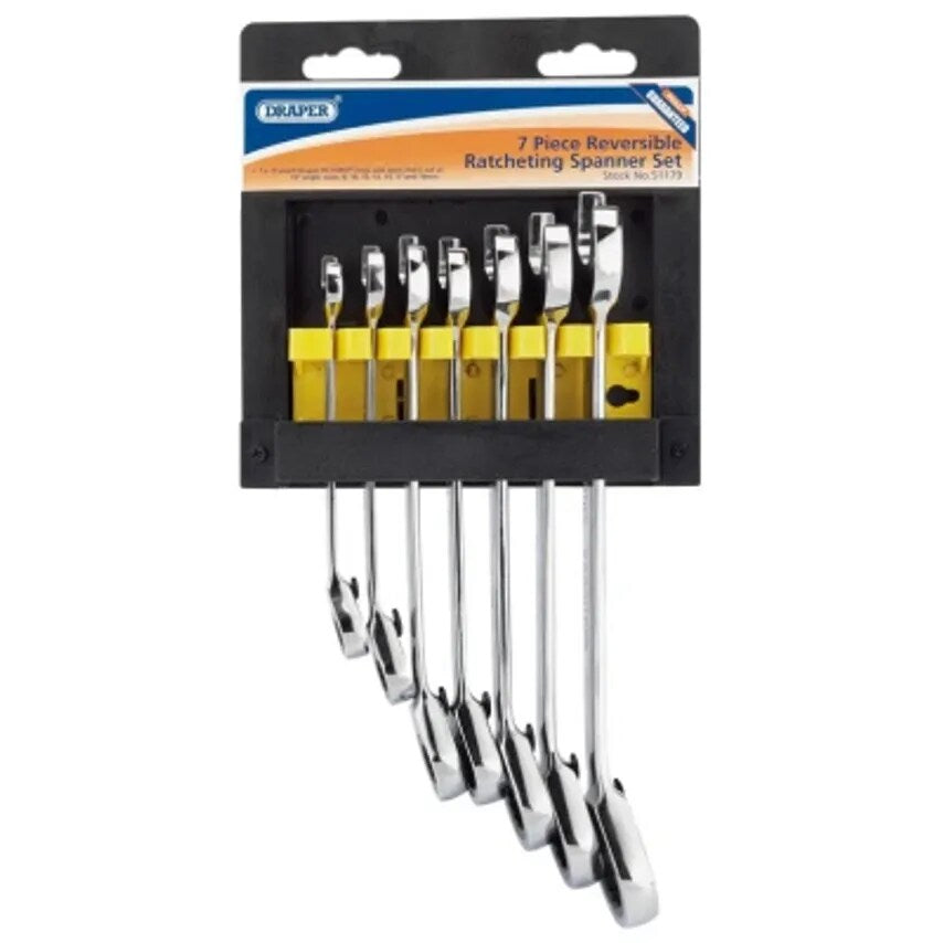 Spanner Reversible Ratcheting 7 Piece Set