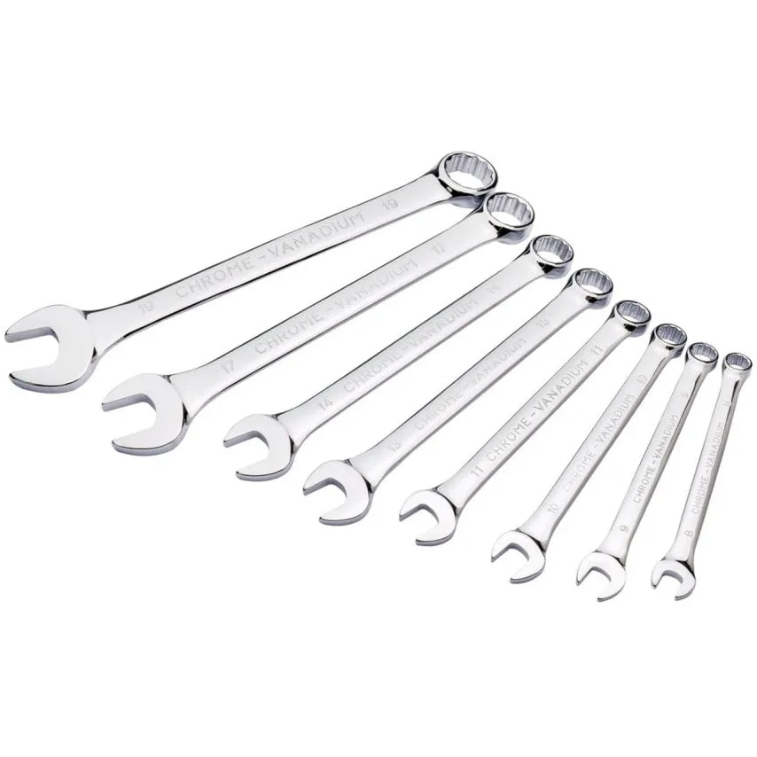 Spanner Short Pattern M Comb 8PCE Set 8-19mm