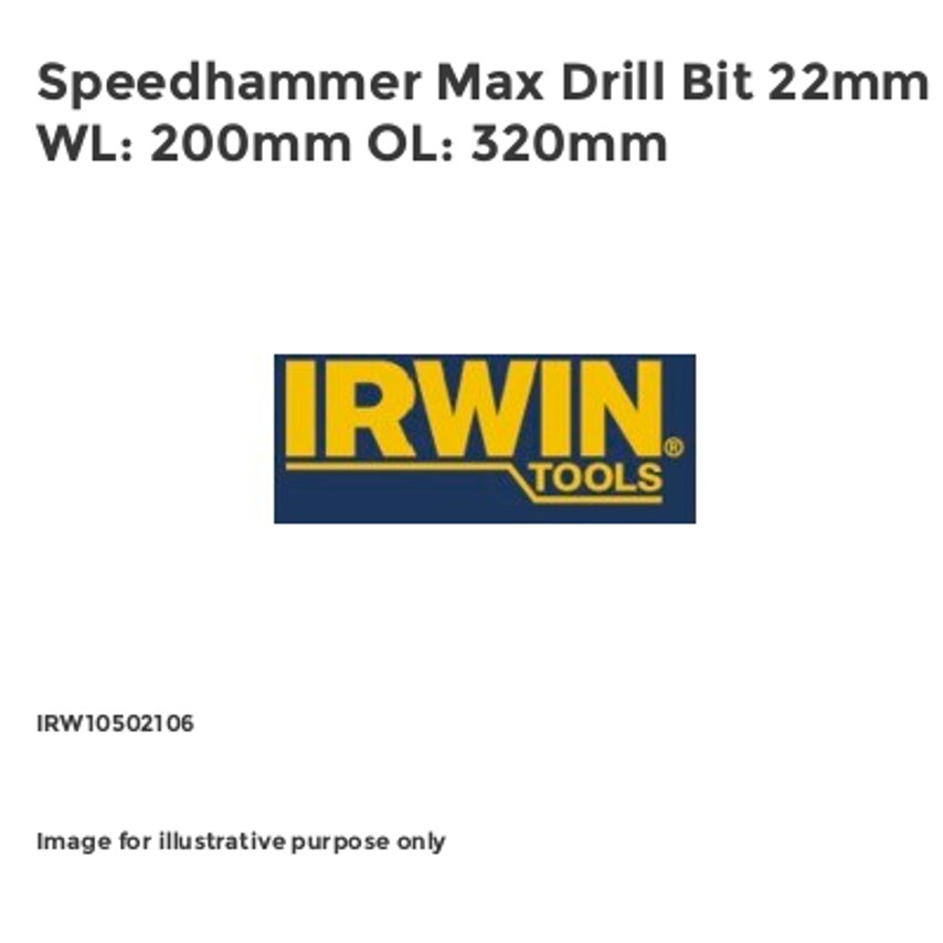 Speedhammer Max Drill Bit 22mm WL: 200mm OL: 320mm