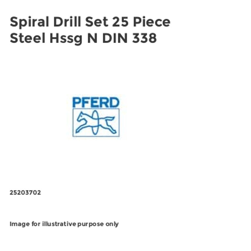 Spiral Drill Set 25 Piece Steel Hssg N DIN 338