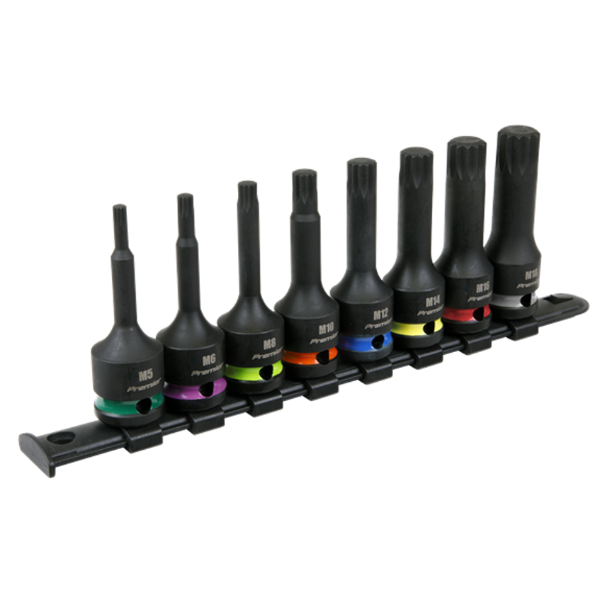Spline Impact Socket Bit Set 8pc 1/2"Sq Drive - AK56004