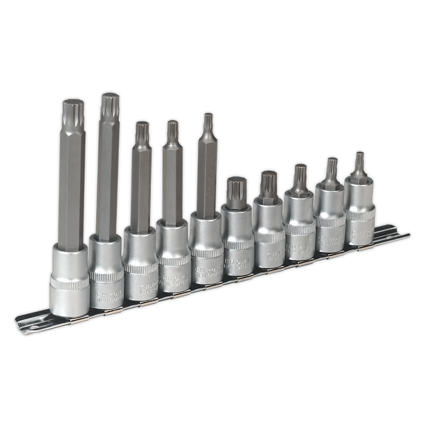 Spline Socket Bit Set10 Piece 1/2" Square Drive