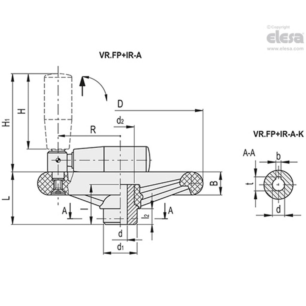 Spoked handwheel-VR.300 FP+IR-A26
