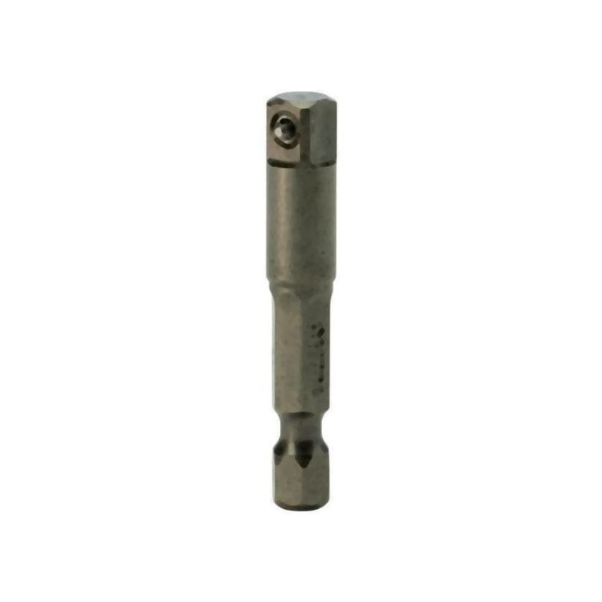 Square Drive Adapter (1/4 Square DR x 1/4 Hex x 2" OAL) Ball Type