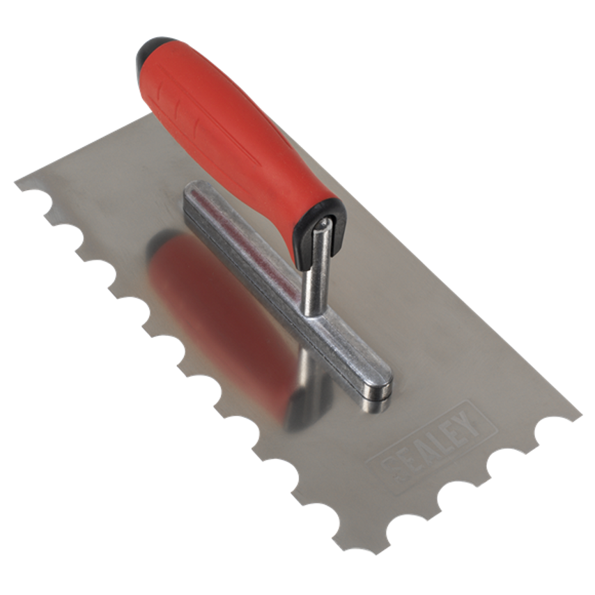 Stainless Steel 270mm Semi-circle Tooth Trowel Rubber Handle Aluminium Foot