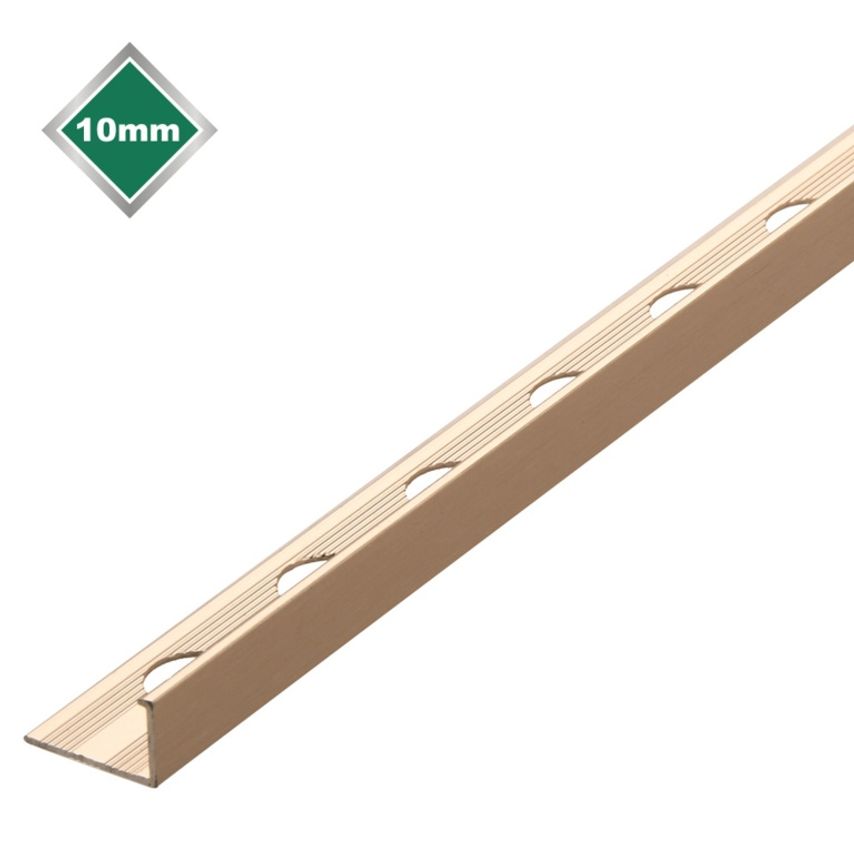 Stainless Steel Effect Metal Tile Trim L Profile 10mm x 2.44m