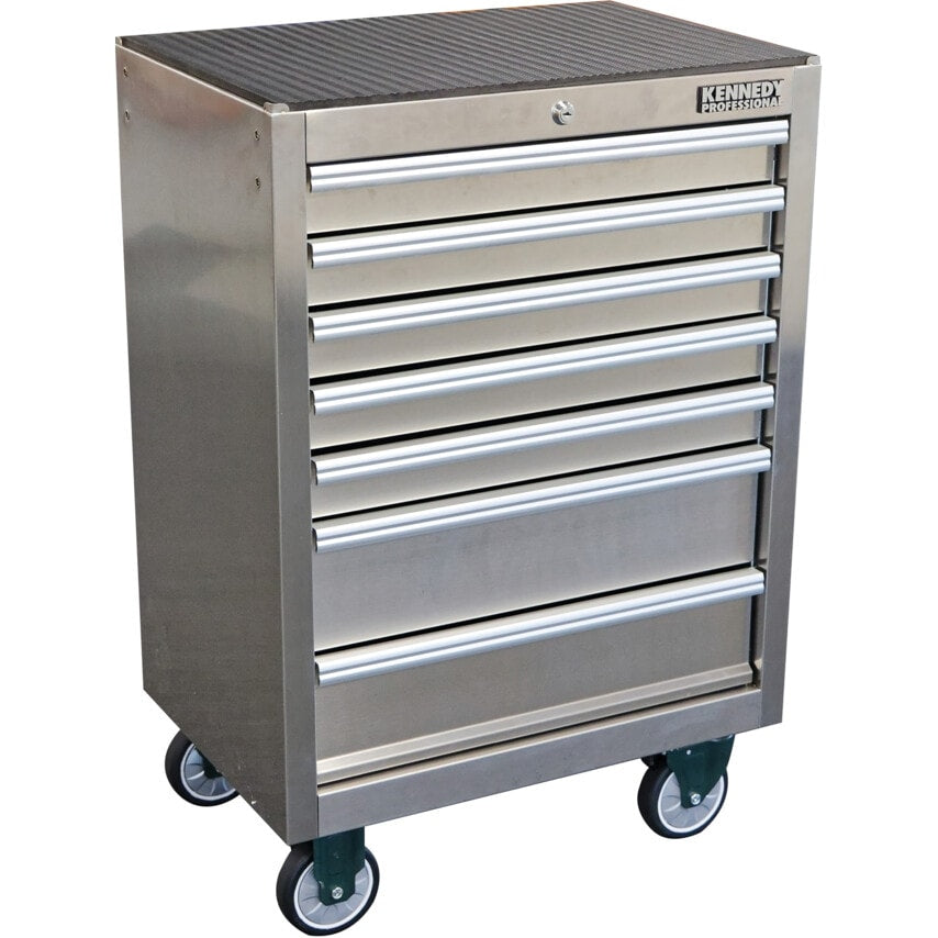 Stainless Steel Roller Cabinet Professional Range 7 Drawers 27in