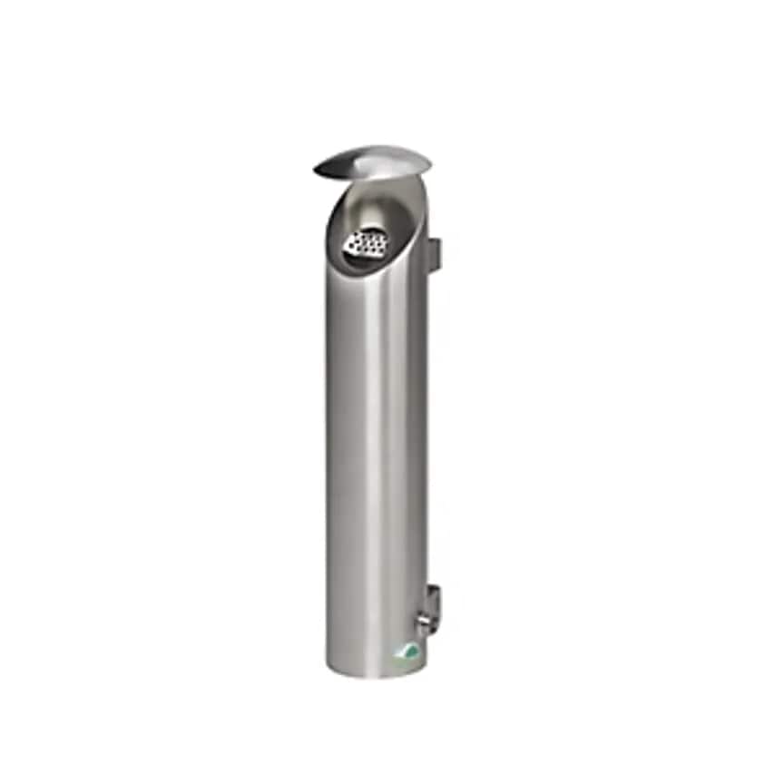 Stainless Steel Wall Ashtray, Lockable, Hx530 X 180mm, Brushed