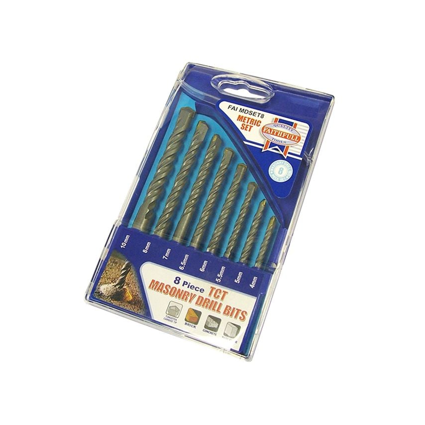 Standard Masonry Drill Set, 8 Piece 4-10mm FAIMDSET8