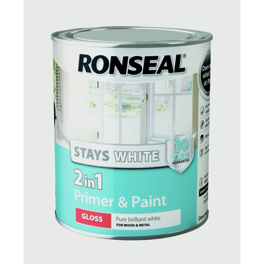 Stay White 2in1 Primer & Paint White Gloss 750ml