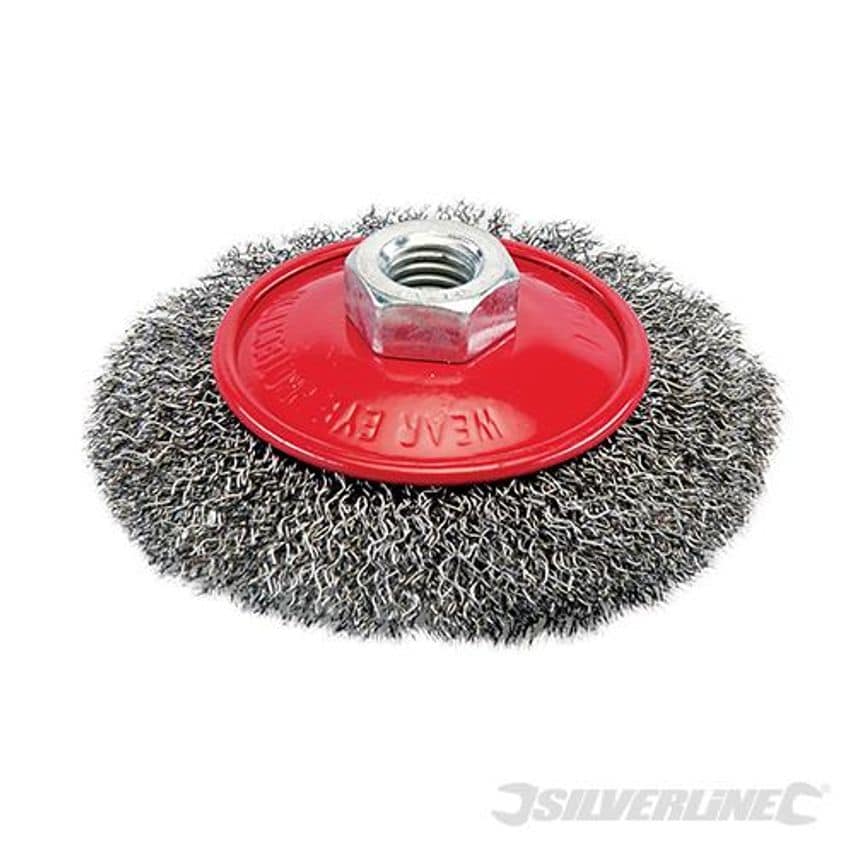 Steel Crimp Bevel Brush 100mm