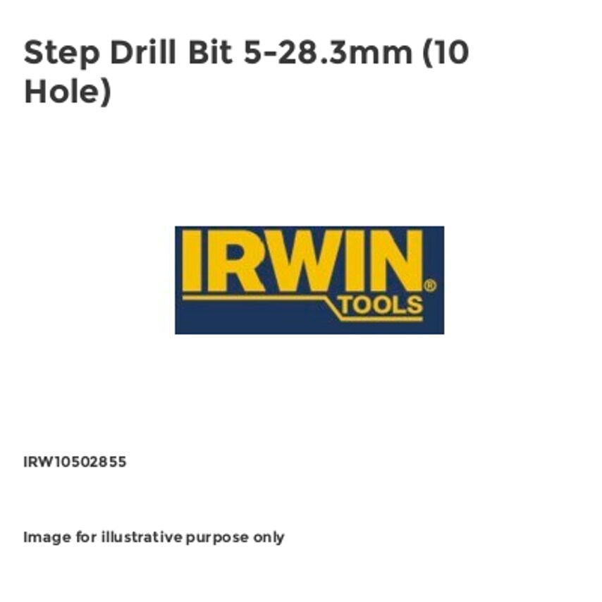 Step Drill Bit 5-28.3mm (10 Hole) IRW10502855