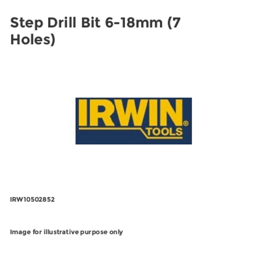 Step Drill Bit 6-18mm (7 Holes) IRW10502852
