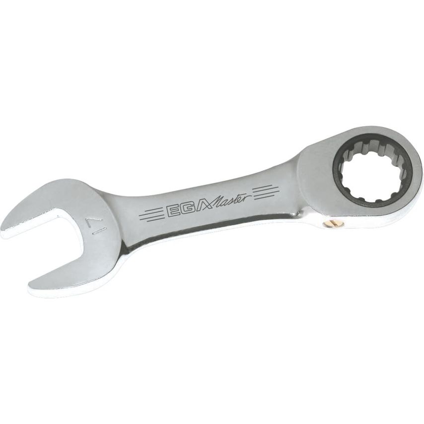 Stubby Mastergear Combination Ratchet Wrench 15 mm Mirror Polish Chrome Plating 62717