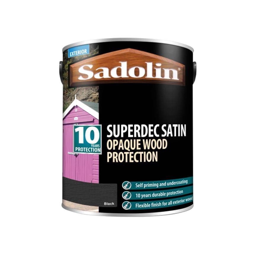 Superdec Opaque Wood Protection Black Satin 5 litre