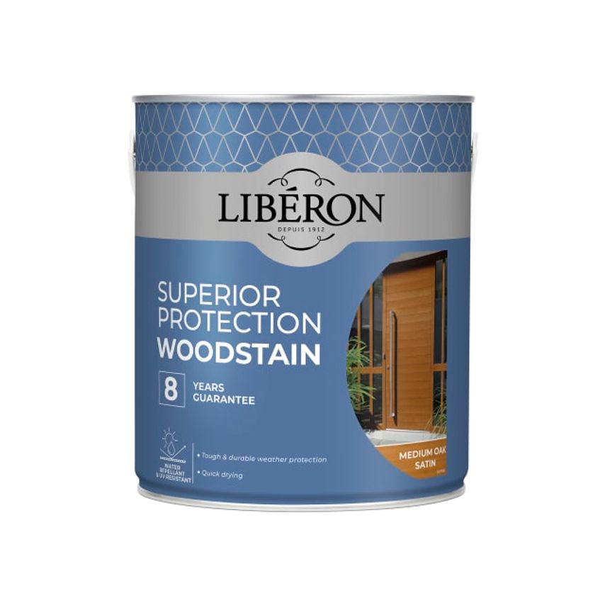 Superior Protection 8 Year Wood Stain Medium Oak Satin - 2.5L