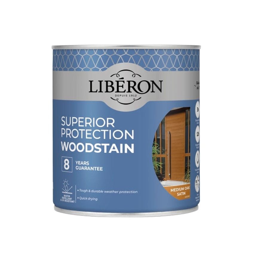 Superior Protection 8 Year Wood Stain Medium Oak Satin - 750ml