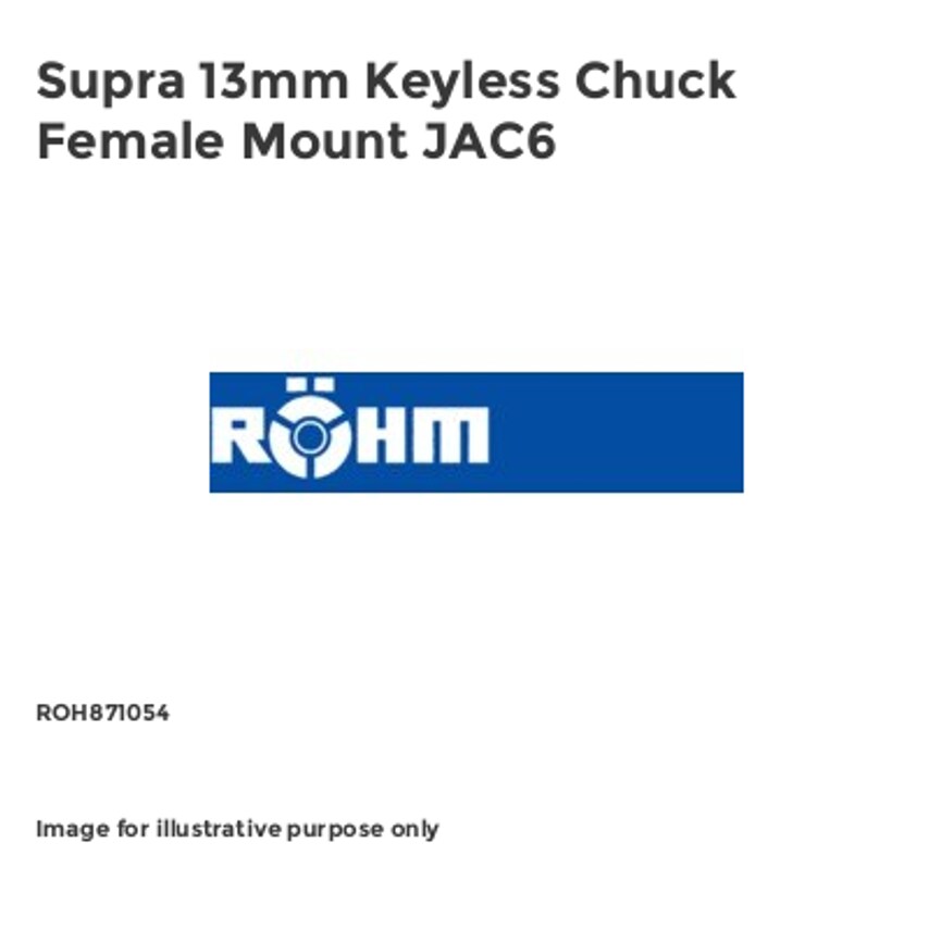 Supra 13mm Keyless Chuck Female Mount JAC6