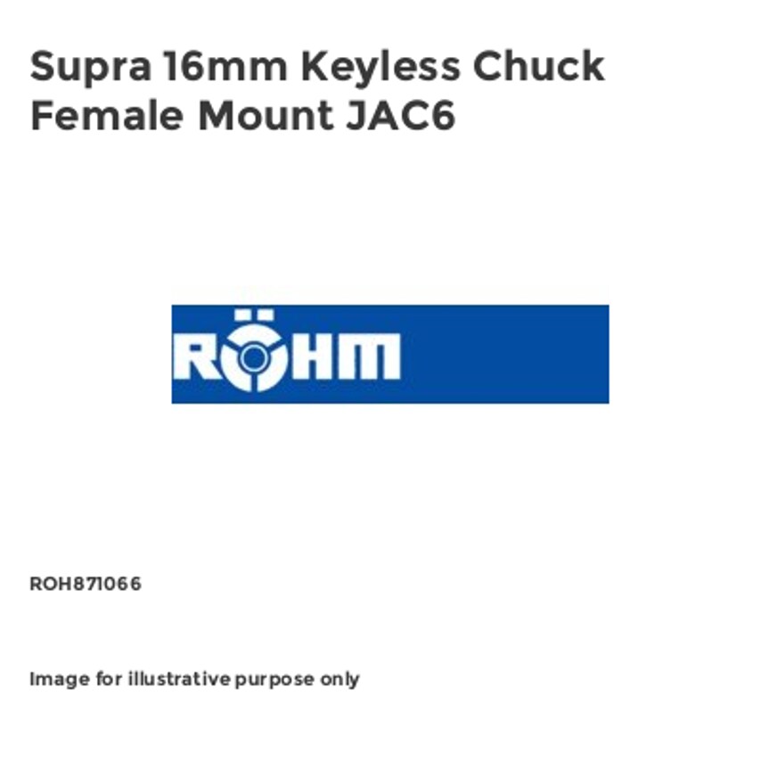 Supra 16mm Keyless Chuck Female Mount JAC6