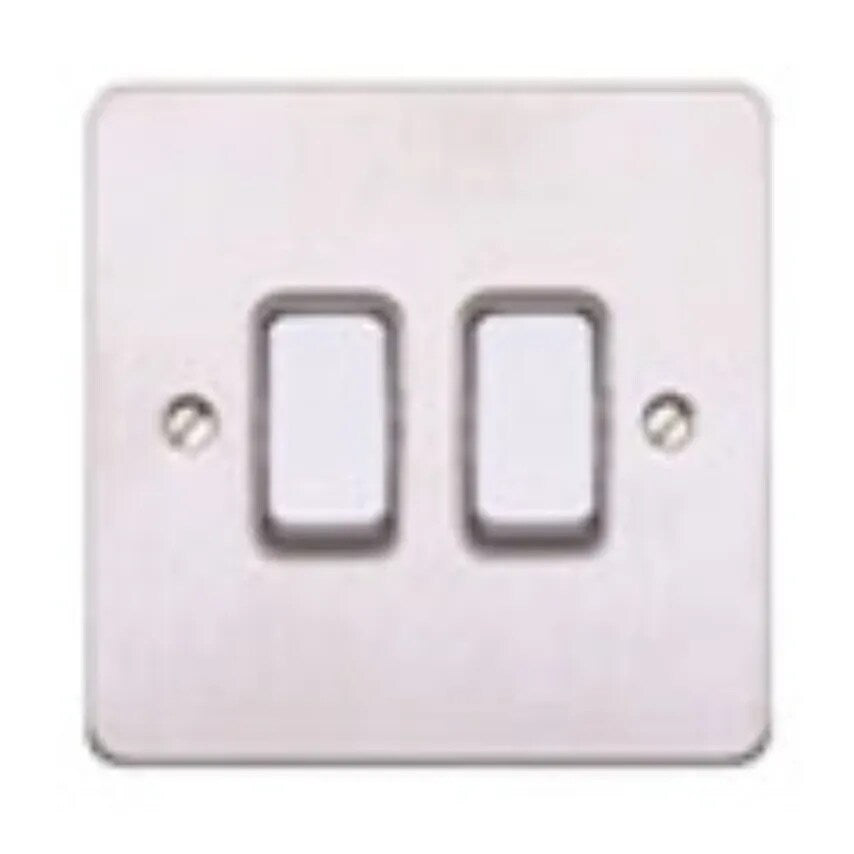 Switch 2 Gang 2 Way SP 20A Satin Gold Black Inserts