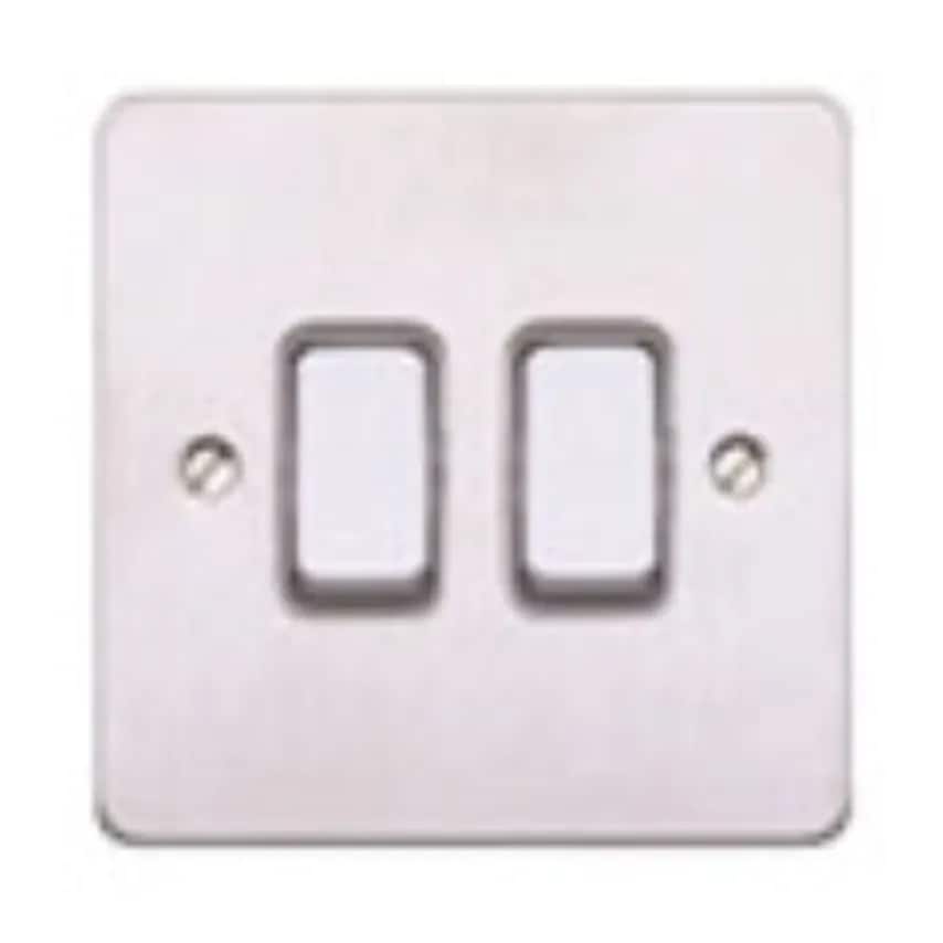 Switch 2 Gang 2 Way SP 20A Satin Gold White Inserts