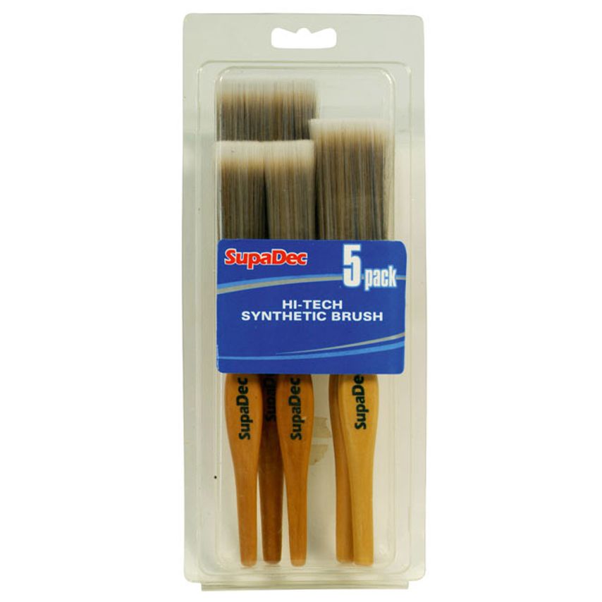 Synthetic Brush Set of 2x1"/25mm 2x1.5"/38mm 2"/50mm, 5 Piece