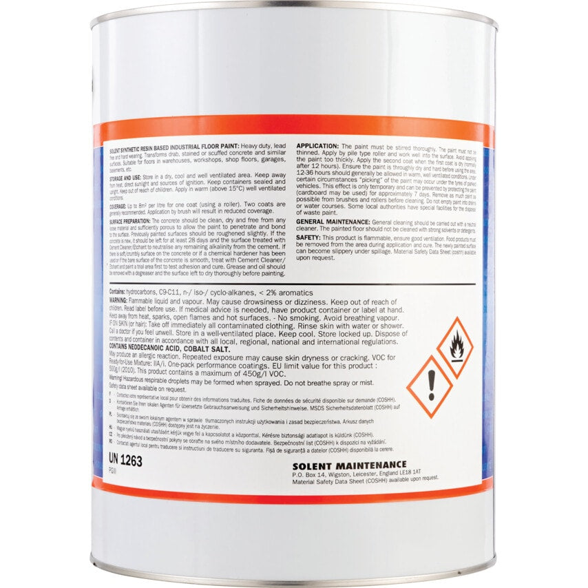 Synthetic Resin Based Industrial Safety Yellow Floor Paint - 5LTR