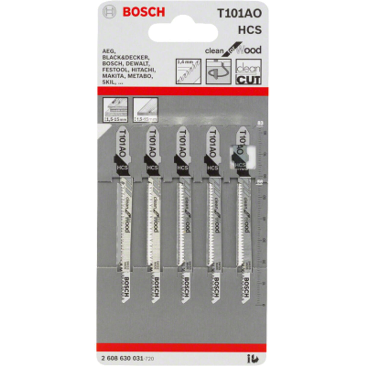 T101AO Jigsaw Blades Clean for Wood