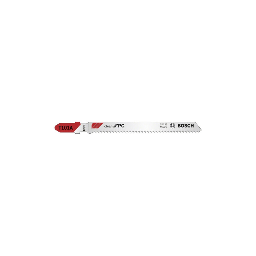 T101 A Clean for PC (Plastic Materials) Jigsaw Blades - 2 608 631 010, Pack of 5