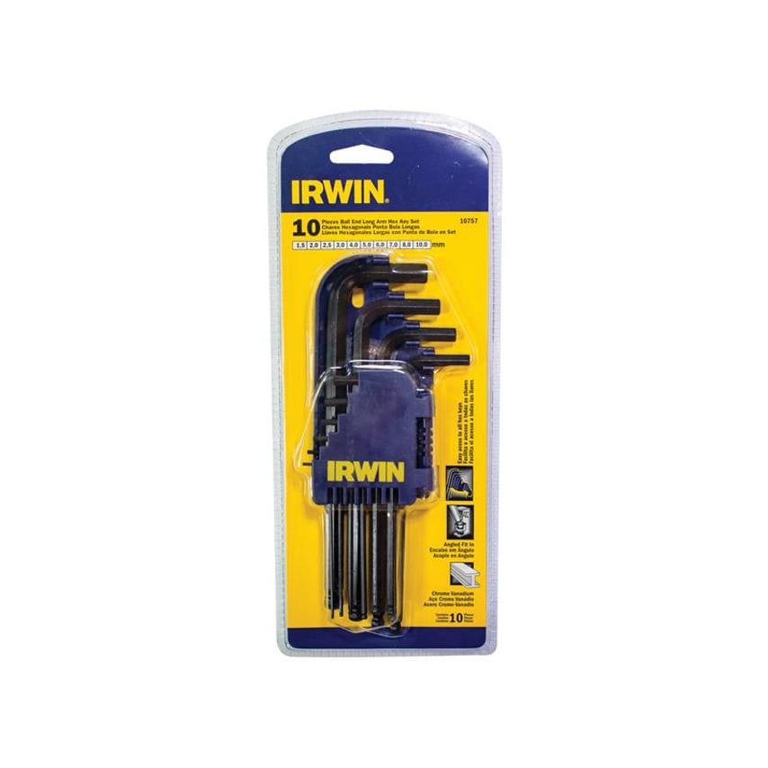 T10757 Metric Long Arm Ball End Hex Key Set, 10 Piece IRWT10757