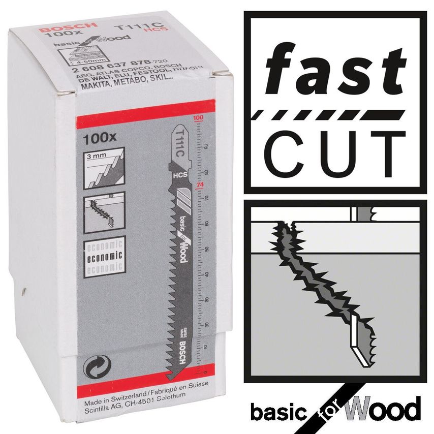 T111C Basic for Wood Jigsaw Blades (100 Pack)
