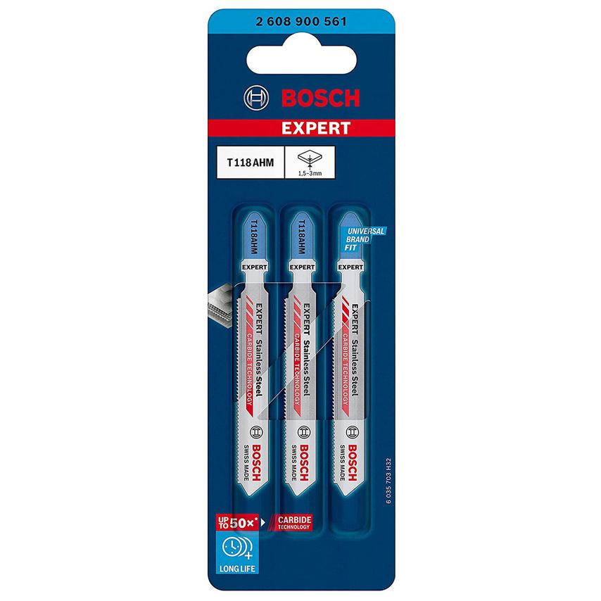 T118AHM Expert 'stainless Steel' Jigsaw Blades (3 Pack)