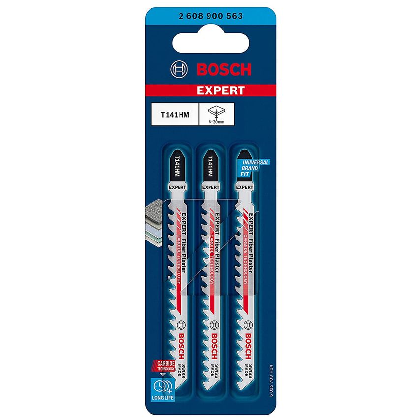 T141HM Expert Fiber Plaster Jigsaw Blades 100mm (3 Pack)