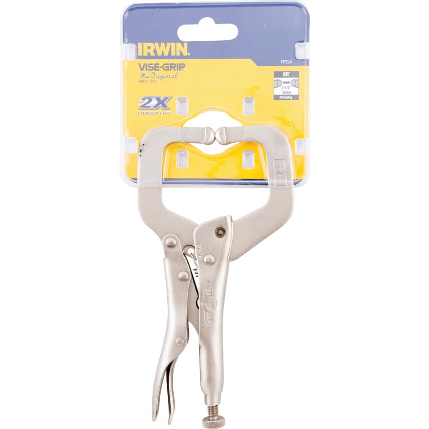 T17EL4 6R 6" Locking C-Clamp Regular Tips