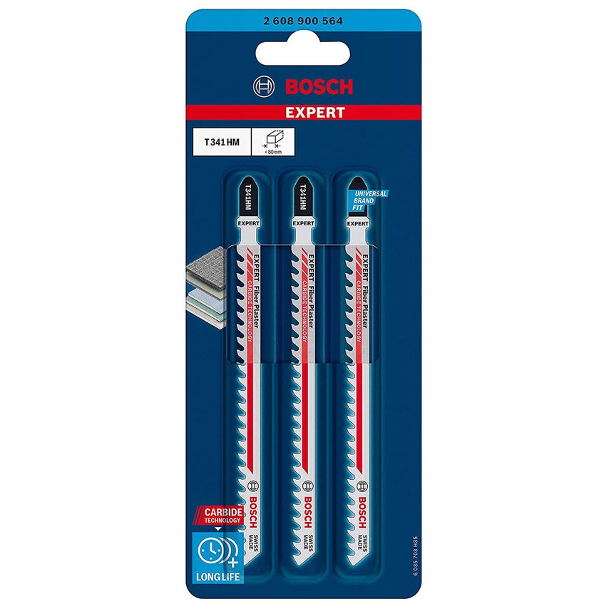 T341HM Expert Fiber Plaster Jigsaw Blades 132mm (3 Pack)