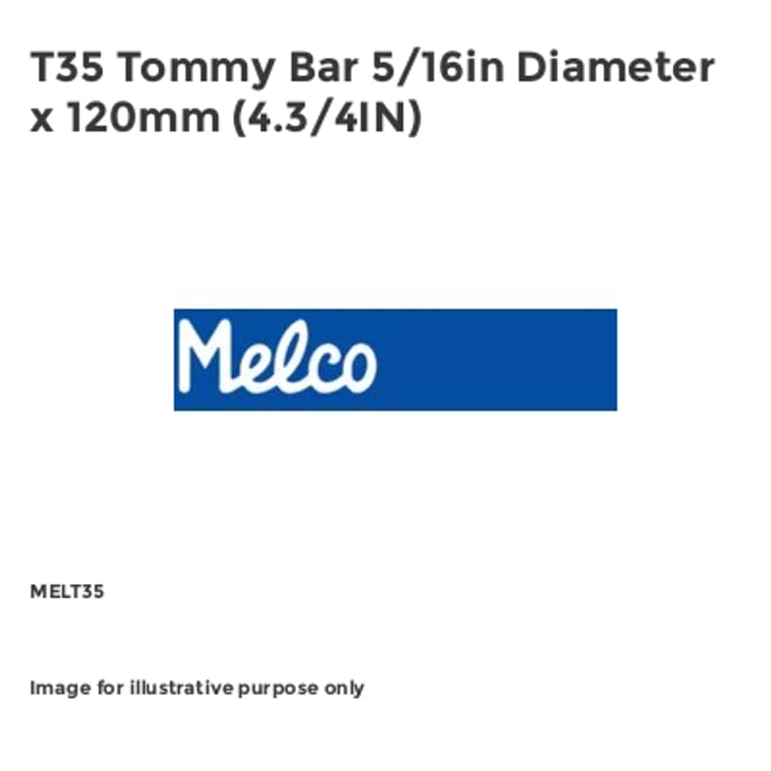 T35 Tommy Bar 5/16in Diameter x 120mm (4.3/4IN) MELT35