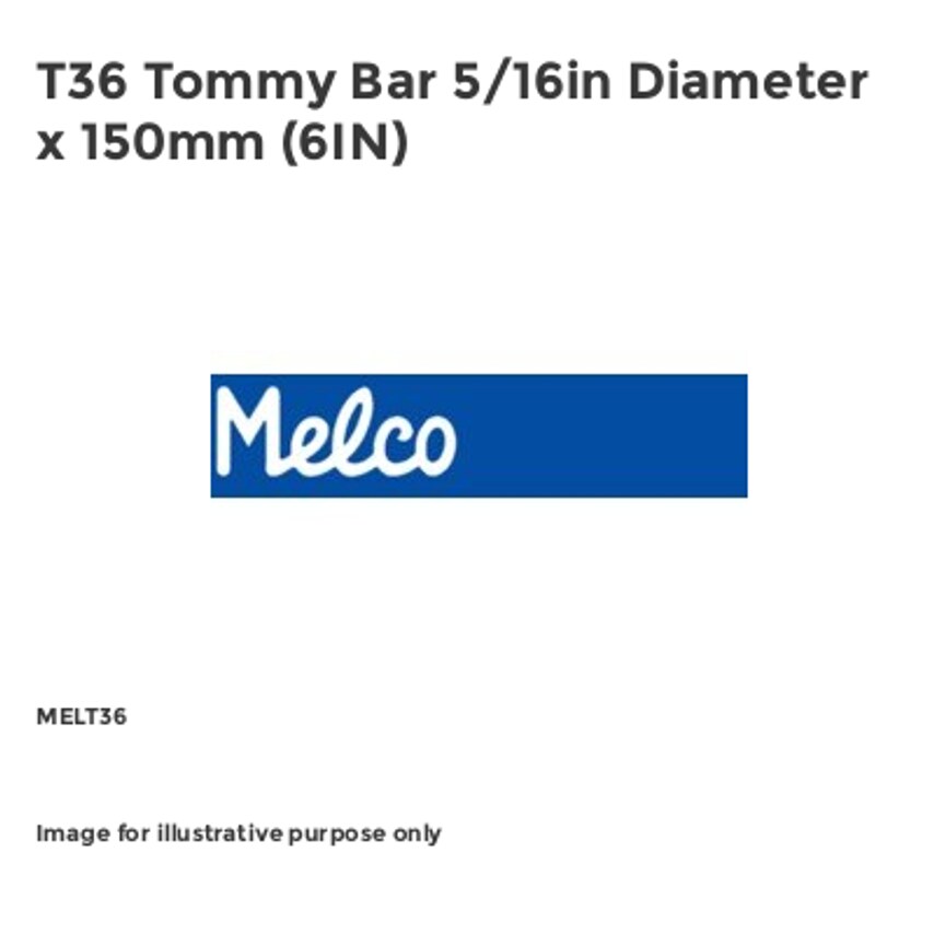 T36 Tommy Bar 5/16in Diameter x 150mm (6IN)