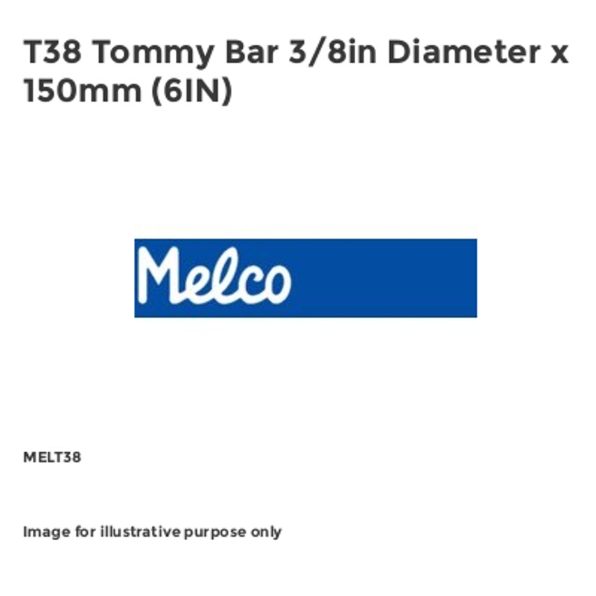 T38 Tommy Bar 3/8in Diameter x 150mm (6IN)
