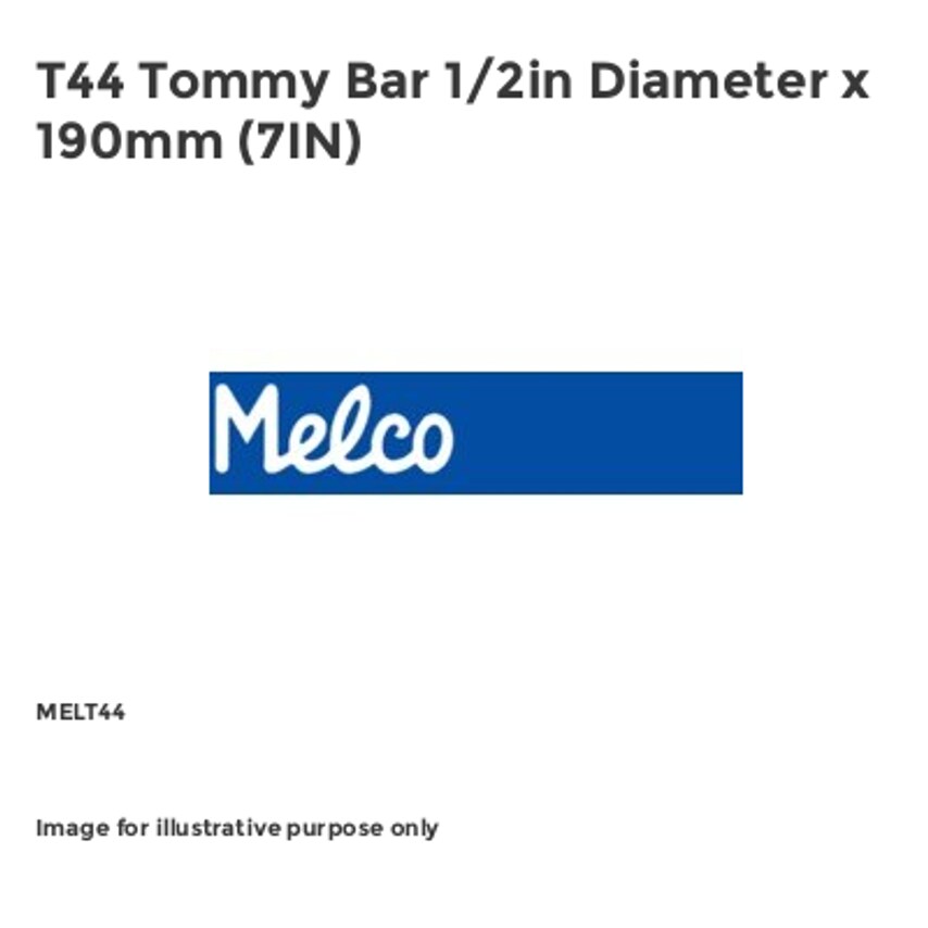 T44 Tommy Bar 1/2in Diameter x 190mm (7IN)
