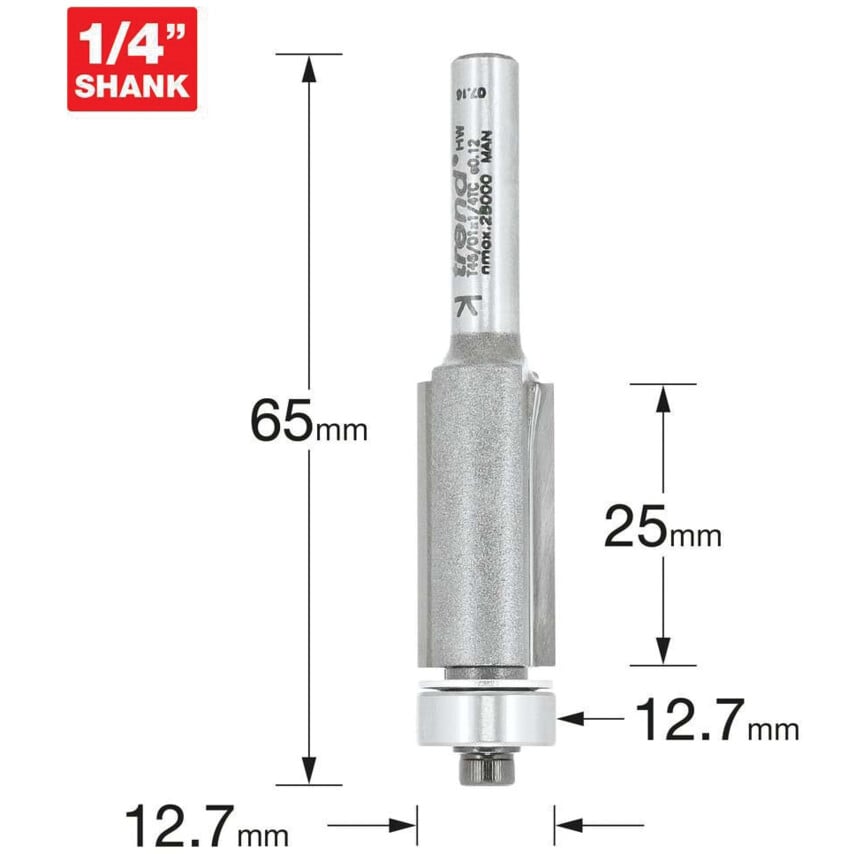 T46/01 1/4" TC Trimming Cutter 12.7mm DIA