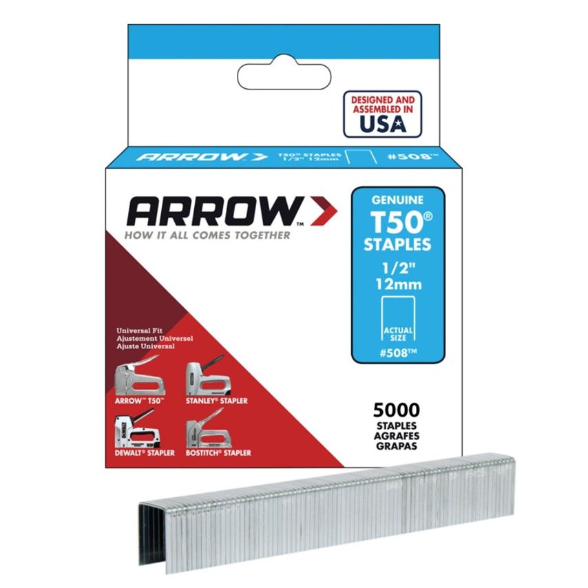 T50 Staples 12mm 1/2" Box 5000